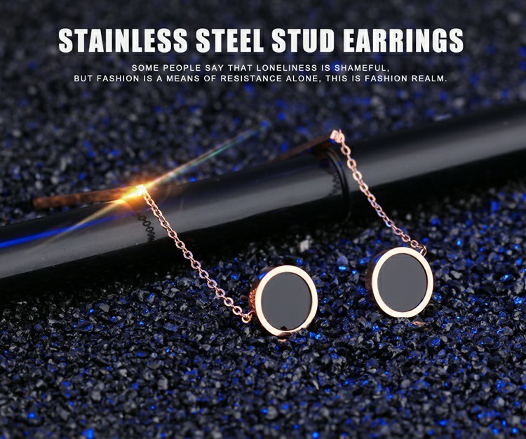 Marlary Stainless Steel Rose Gold Fashion Women's Earrings Extra Long Stud Earrings With Price