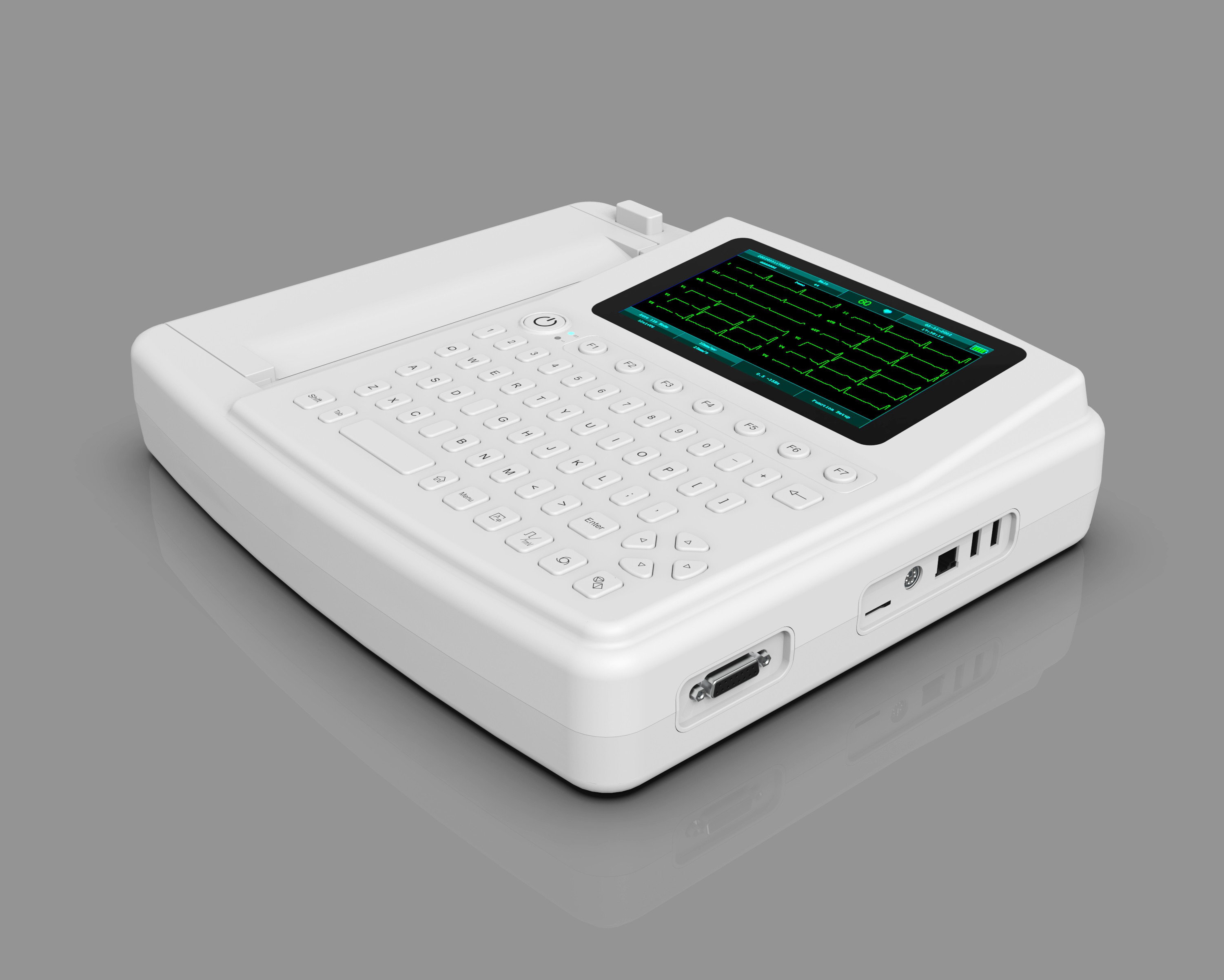 Full Keyboard Hospital Electrocardiogram EKG Machine With Printer