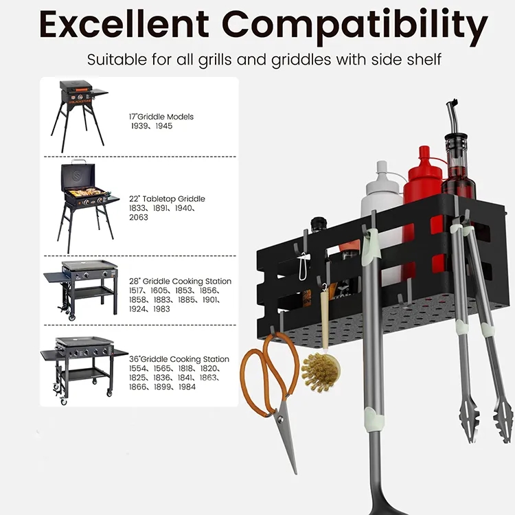 Powder Coated Space Saving Griddle Caddy with Paper Tower Holder Upgraded Convenience