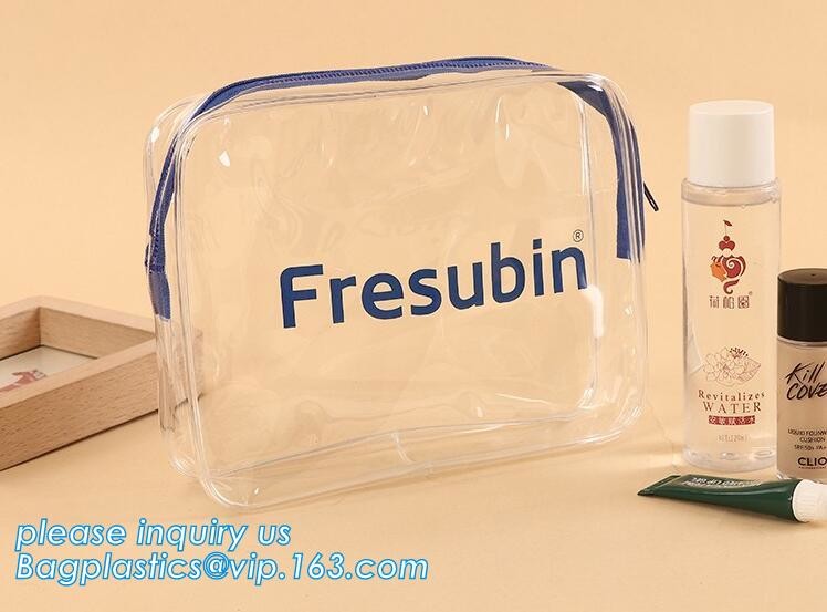 Soft PVC EVA Clear Plastic Vinyl Cosmetic Packaging Bag with Zipper, makeup pouch transparent PVC clear cosmetic bags