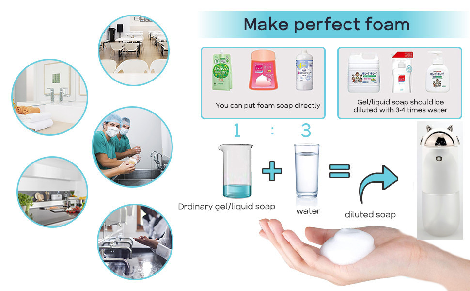 Plastic Bottle Foaming Soap Dispensers 400ML Battery Operated