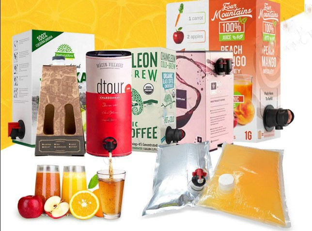 Beverage Aseptic BIB Aluminum Foil Wine Packaging Bags With Screw Valve