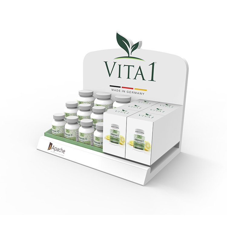 Wood Counter Top Display For Health Care Product