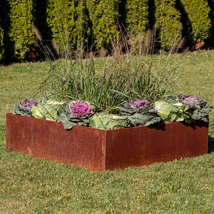 Metal Planter Vegetable Flower Raising Gardening Beds Box Steel Raised Garden Edge