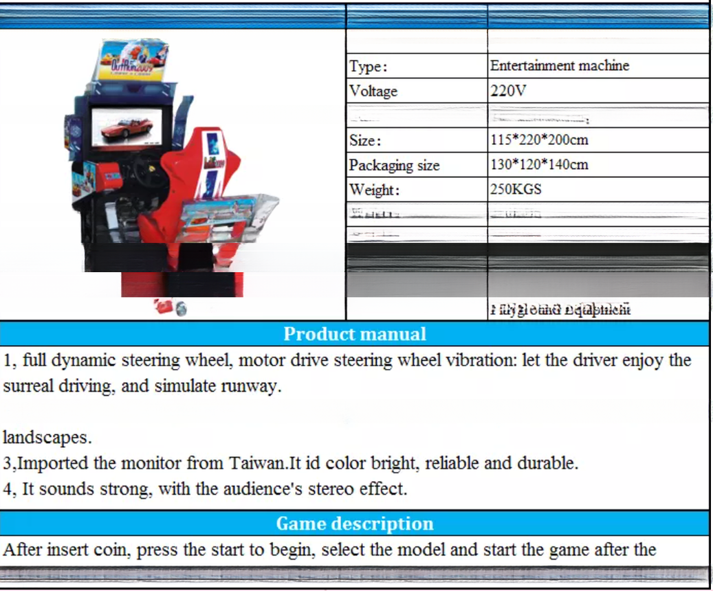 Reliable 32LCD Video Arcade Race Car Machine Simulator For Game Zone