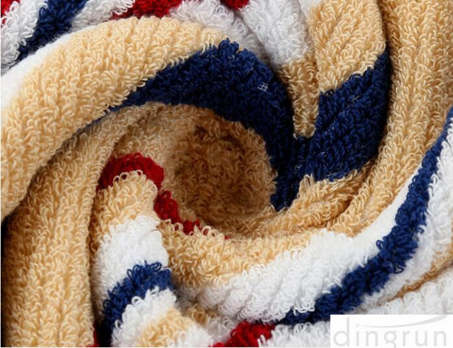 Jacquard Striped Terry Customized Cotton Bath Towels 60*120cm AZO Free
