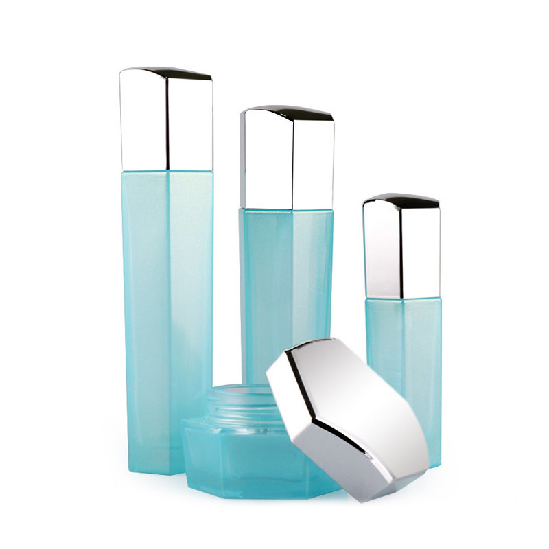 Spray Cap 110ml Hexagonal Glass Cosmetic Bottle Set