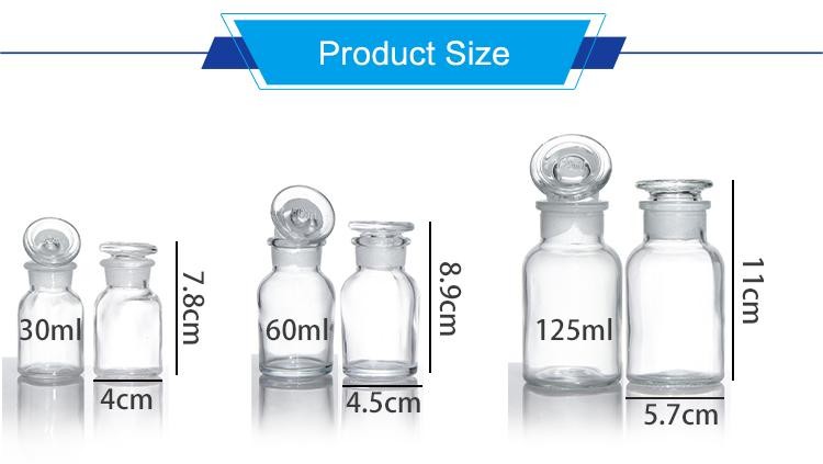 OEM Small Glass Reagent Bottles Apothecary Medicine Jars Bulk