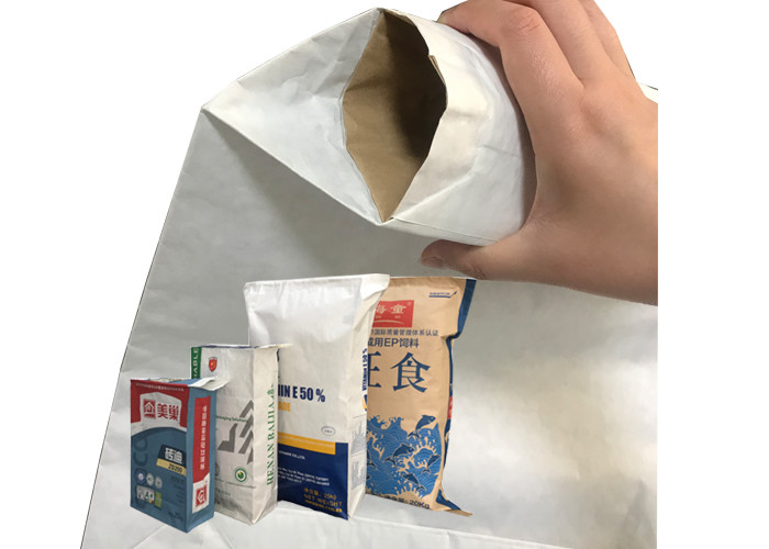 Chemical Pasted Valve Multiwall Paper Bags Custom Printed 15kg For Cement