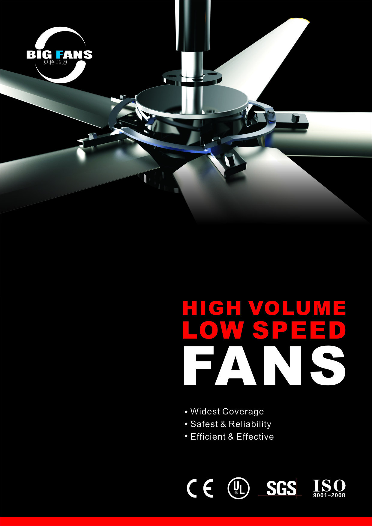 Gyms / Sports Arenas Low Speed HVLS Commercial Ceiling Fans Low Noise