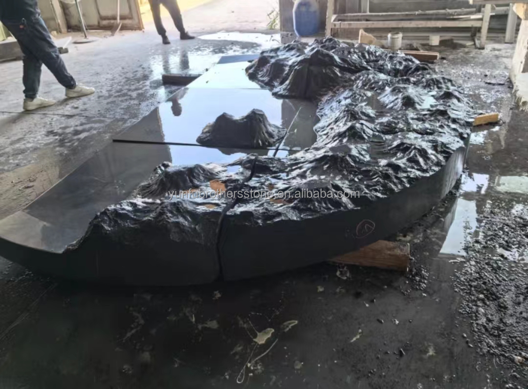 Modern Design Style Shanxi Black Granite Blocks 18mm Thick Absolute Black Granite Slab