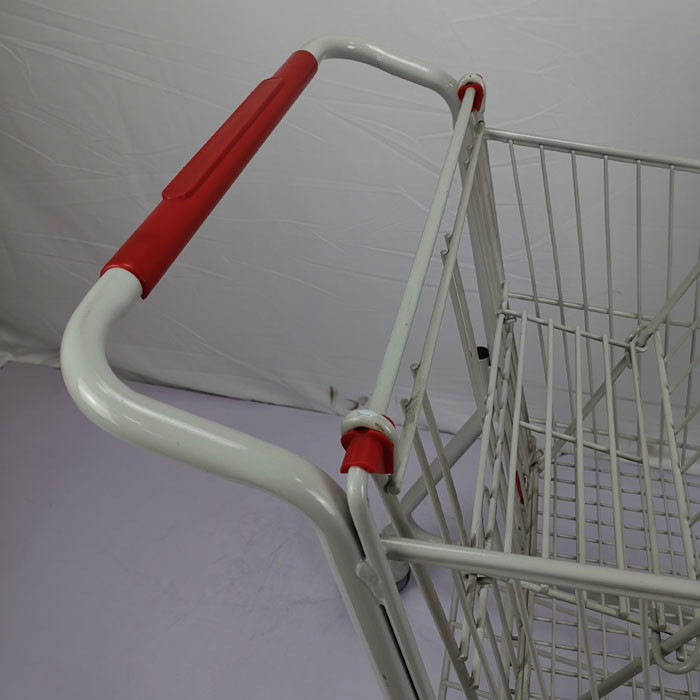 100L American Style Metal Shopping Trolley Gray White Trolley Grocery Cart With TENTE Wheels