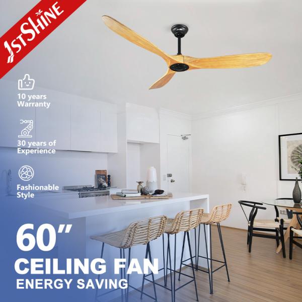 2022 Arrivals 60 Inch Brushed Nickel DC Motor Luxure Solid Wood Ceiling Fan 6