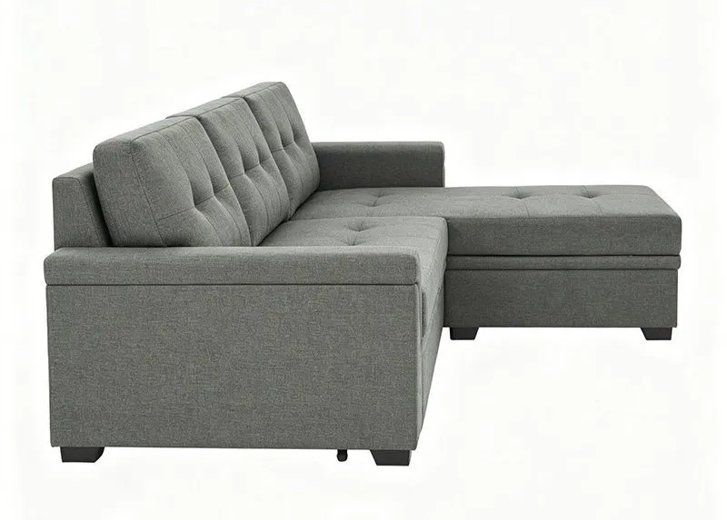 Compact Size Multi Function Fabric Sleeper Sofa Bed for Student Dormitory Use