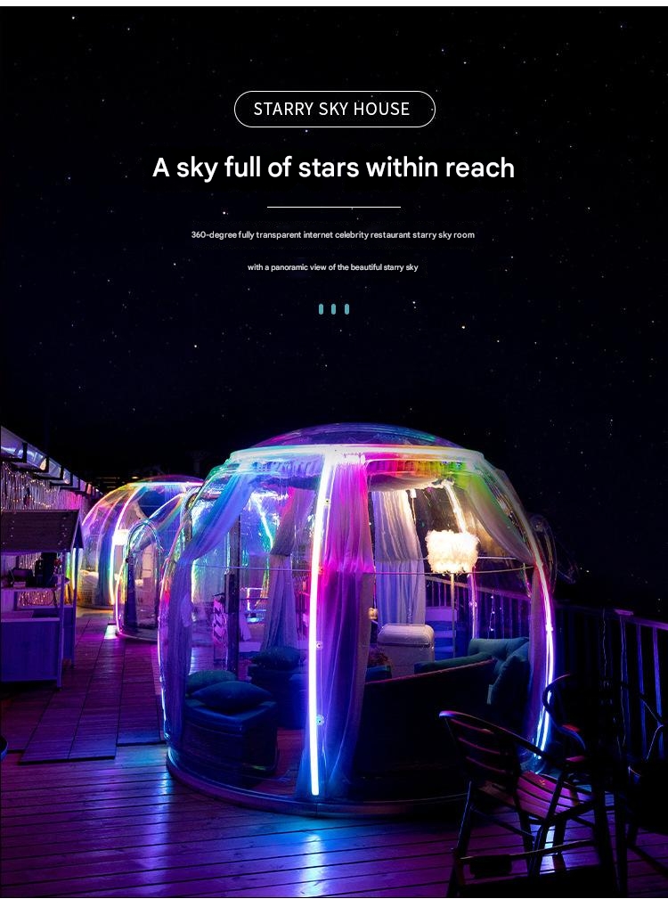 Hotel Bubble House Clear Star Tent for Children and Adults on Outdoor Adventure