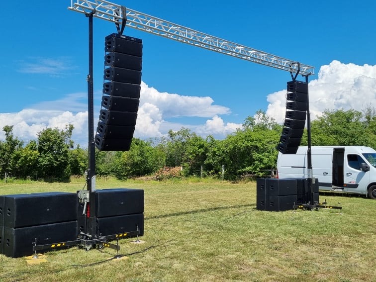 ARE AUDIO passive dual 10 inch premium outdoor line array speaker sound systems for camping
