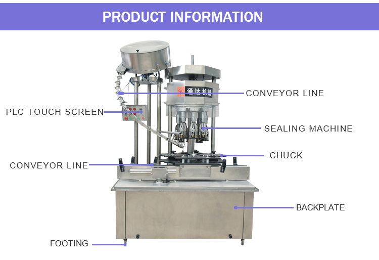factory aluminum lid capping machine glass bottle sealing machine full automatic ropp capper