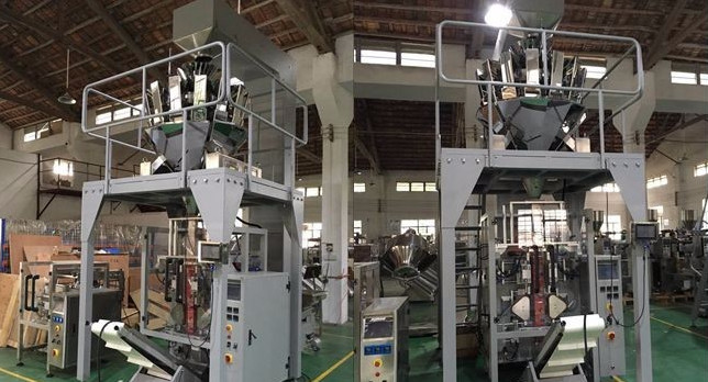 Linear Weigher Multi Head Packing Machine , PE Film Multi Packaging Machine