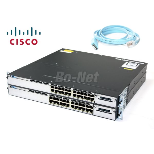 Quality 10/100/1000M Switch Managed Cisco Network Switch C3750E Series WS-C3750X-24P-L 24 Port for sale