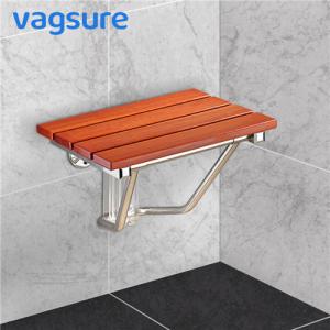 Loading Weight 160KG Fold Down Shower Seat , Relaxing Waterproof Solid Wooden Shower Seat Manufactures