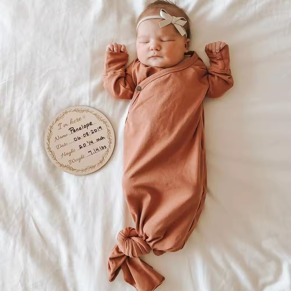 Wooden baby monthly milestones double sided disc laser engraving