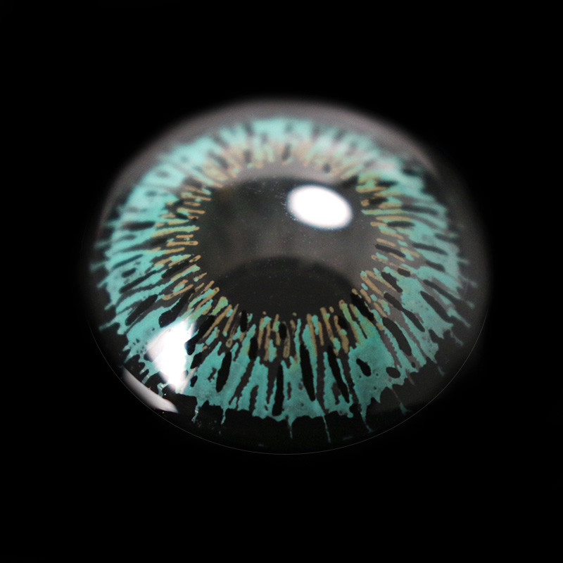 Comfortable Reusable Iris Green Contacts Coloured Lenses With Power
