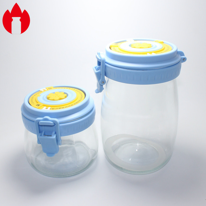 Customized 500ml 1000ml Glass Bottle Jar With Plastic Cap