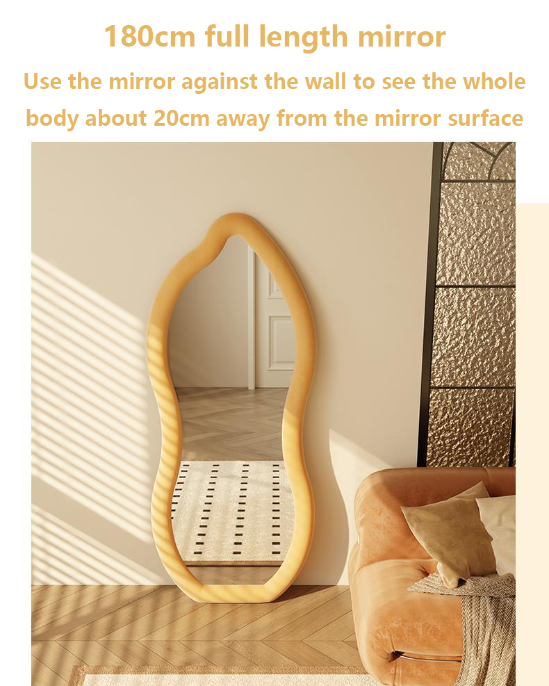 Standing Wavy Oversized Arched Floor Mirror 71x32 Dressing Room