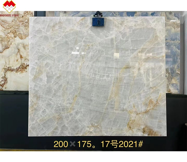 Modern Villa Design Polished White Onyx Marble Slab for Livingroom Wall and Flooring