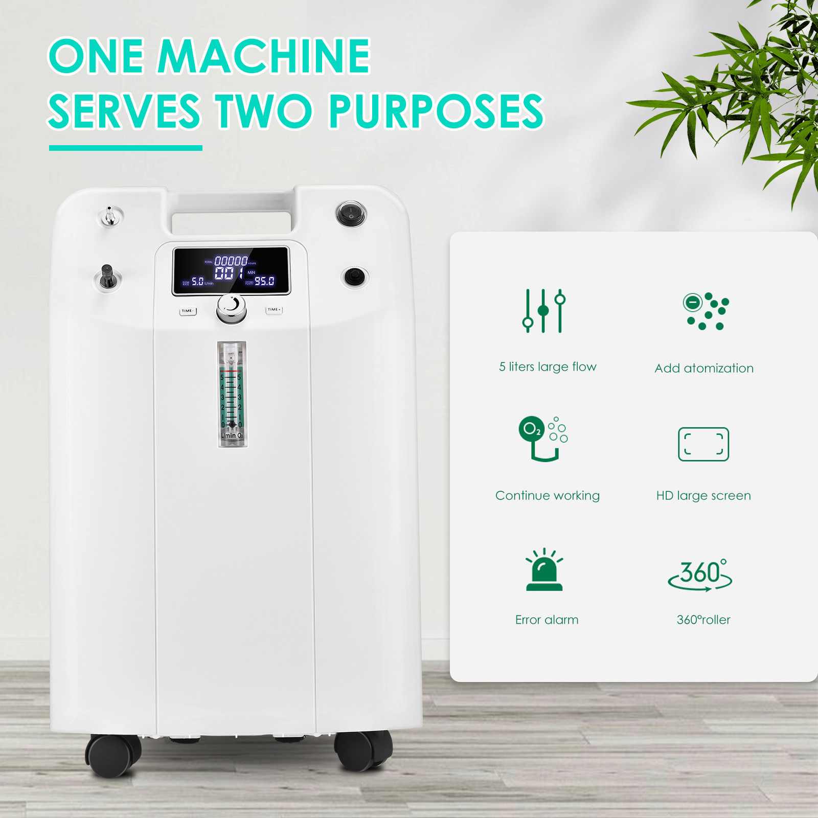 5Liters 70KPa Medical Portable Oxygen Concentrator High Purity