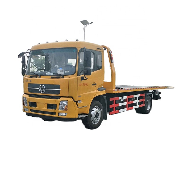 4700mm Wheelbase 6-Tire Dongfeng 4x2 Road Emergency Wrecker Truck Flatbed Lift Trailer