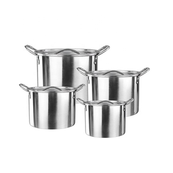 Silver Stainless Steel Thick Stockpot Large Soup Pot Heavy Duty With Lid