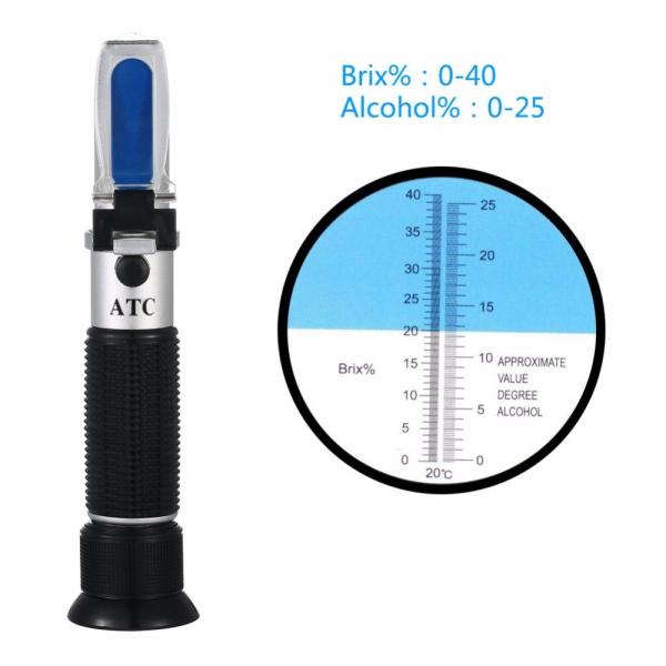 New Brand 0~40% Brix 0~25% Alcohol Wort Specific Gravity Refractometer Beer