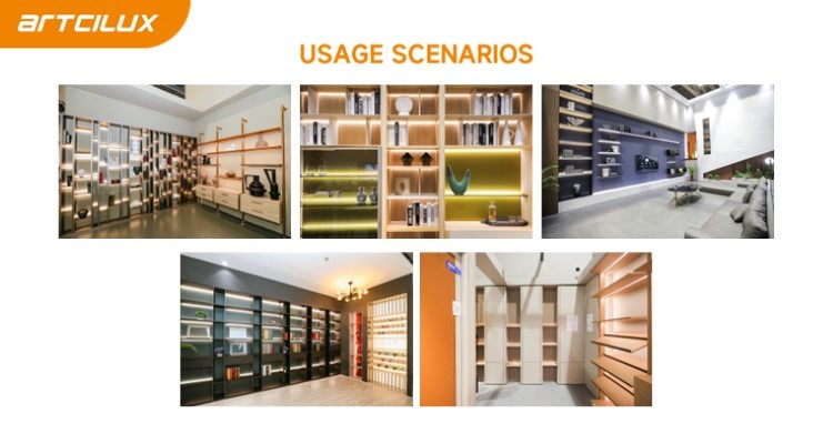 PC Alu Material Cabinet LED Light with High Color Rendering Index RA≥90 Adhesive Installation Method and Length 1500mm