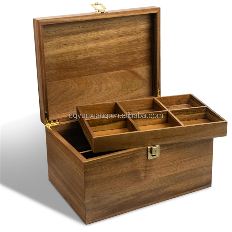 12 Inch Stash Box Recyclable Wooden Keepsake Box Gift Tray Storage Box