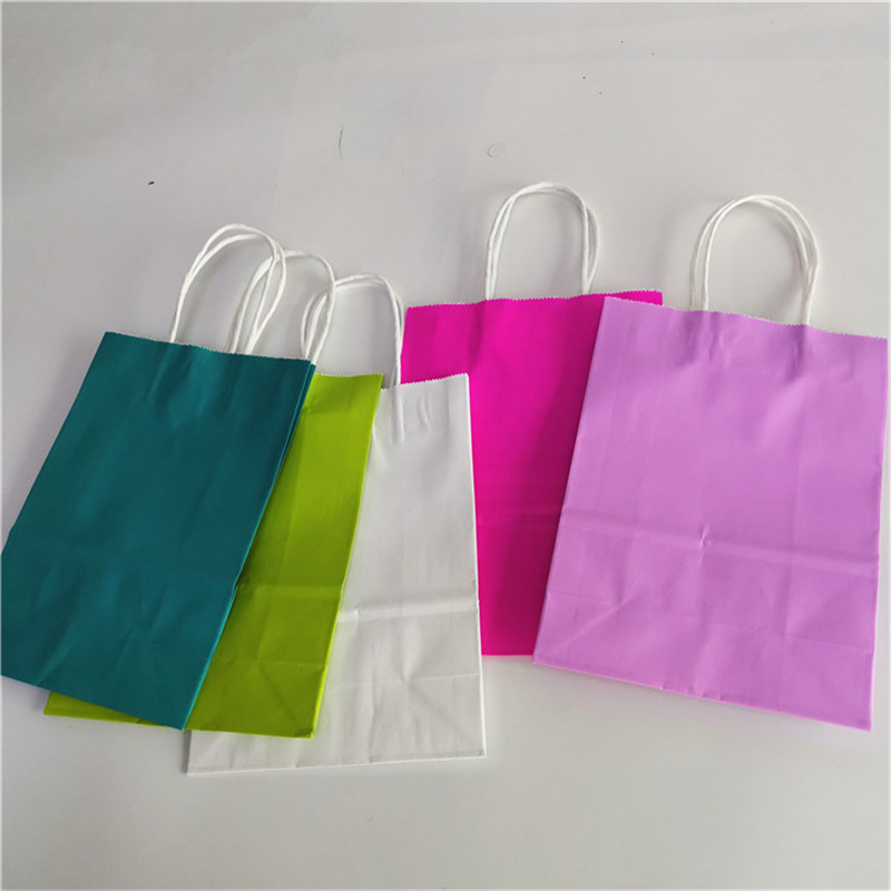 Kraft Paper CMYK 350gsm cardboard Grocery Shopping Bags With Handle