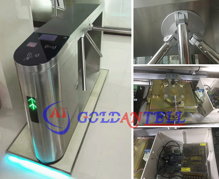 RFID controlled semi automatic tripod turnstile mechanism with Turnstile Motor