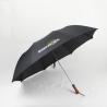 Buy cheap Unisex Pongee 2 Foldable Golf Umbrella Strong Windproof With Dark Wood Handle from wholesalers