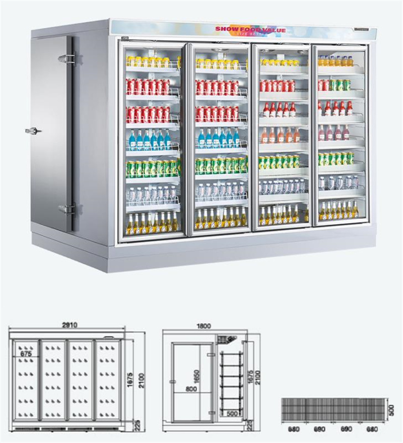 Walk In Freezer Cold Room Glass Door Cold Room Storage Cold Room With Glass Door Display