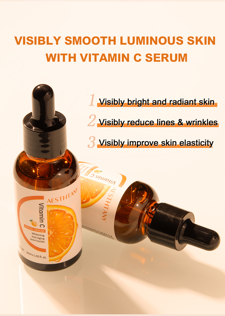 Face Care Serum Beauty Hot Sale Facial Vitamin C Brightening Serum With Vitamin E Hyaluronic Acid Serum for Face