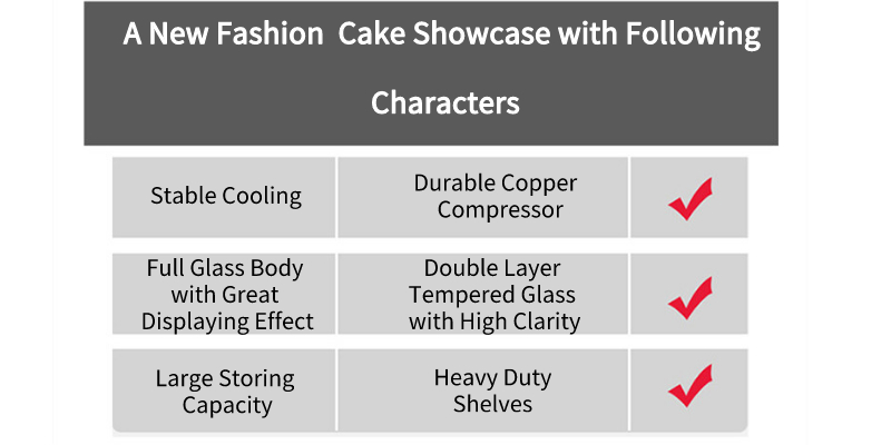 Practical 50HZ Small Cake Display Counter , Vertical Glass Chiller Cake Showcase