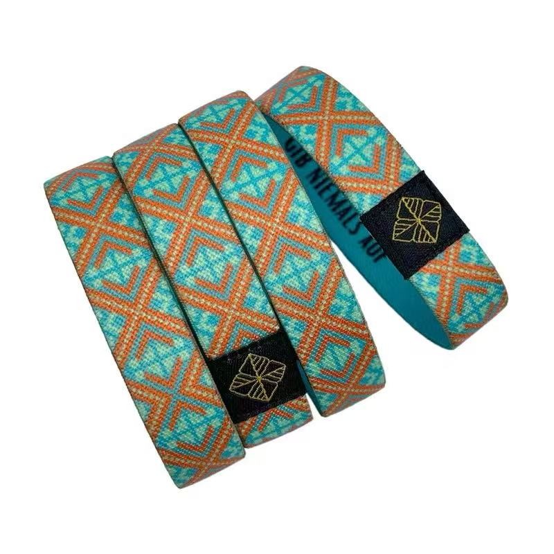 Elastic Polyester Reusable RFID Bracelet Wristband Customized Fabric NFC Sports Wristband