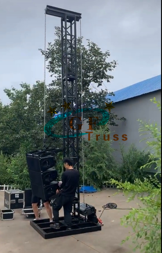 6082 6M Height Line Array Truss Lift Tower With Adjustable Legs