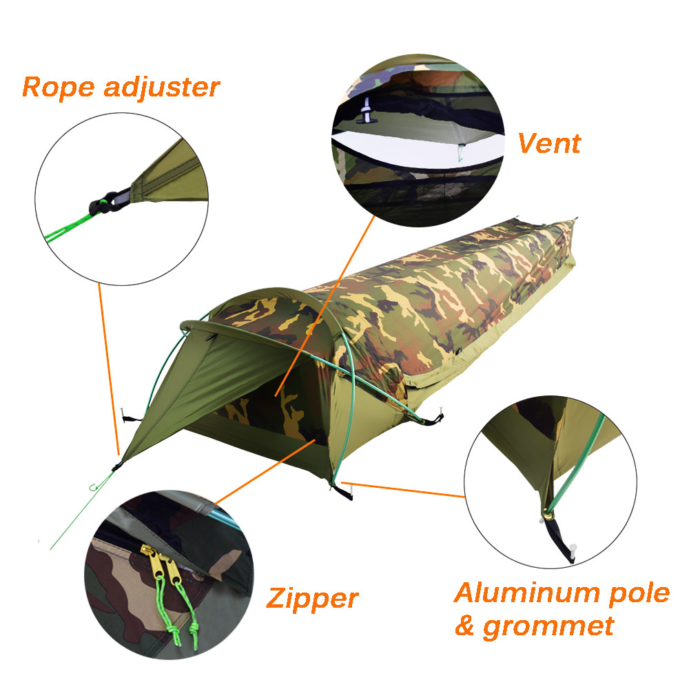 Waterproof Coating New One Person Waterproof Camouflage Hunting Camping Bivy Tent