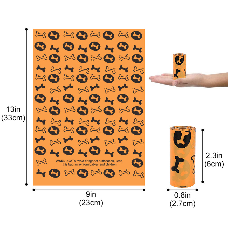 2 Rolls for Delivery 15 pcs Degradable Imported Raw Materials PET Dog Cat POP Garbage Bag