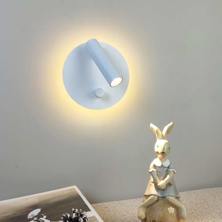 Manufacturer Creative rotating wall lamp bedside wall light bedroom hotel with switch spotlight reading lamps