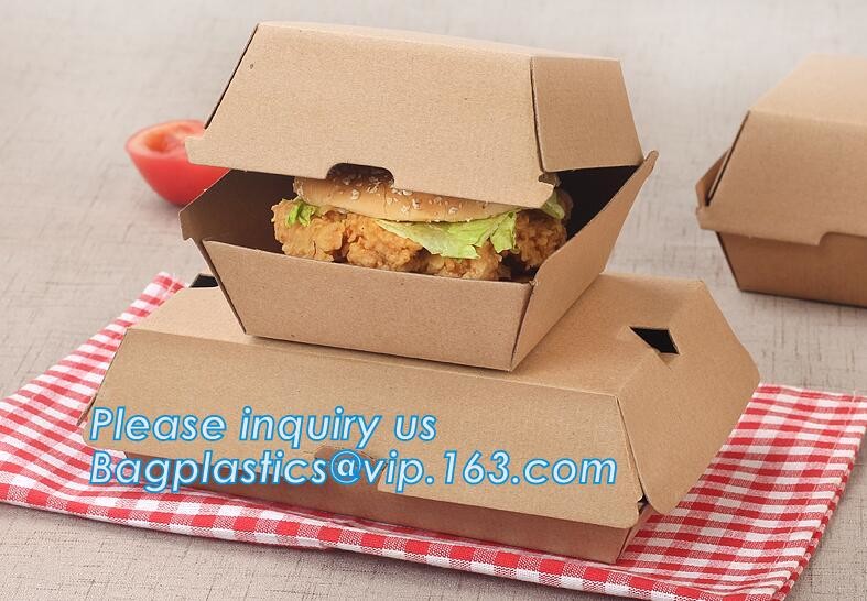 Cheap Cardboard foldable kraft paper lunch box with window,Lunch noodle fast food kraft paper box by customized logo pri