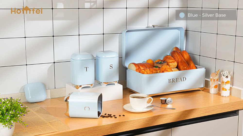 OEM Metal Bread Bin Set For Kitchen Storage And Freshness Preservation