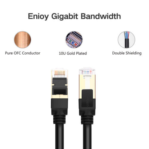 Black High Speed STP Patch Cable For Signal Routing Easily Distinguishable