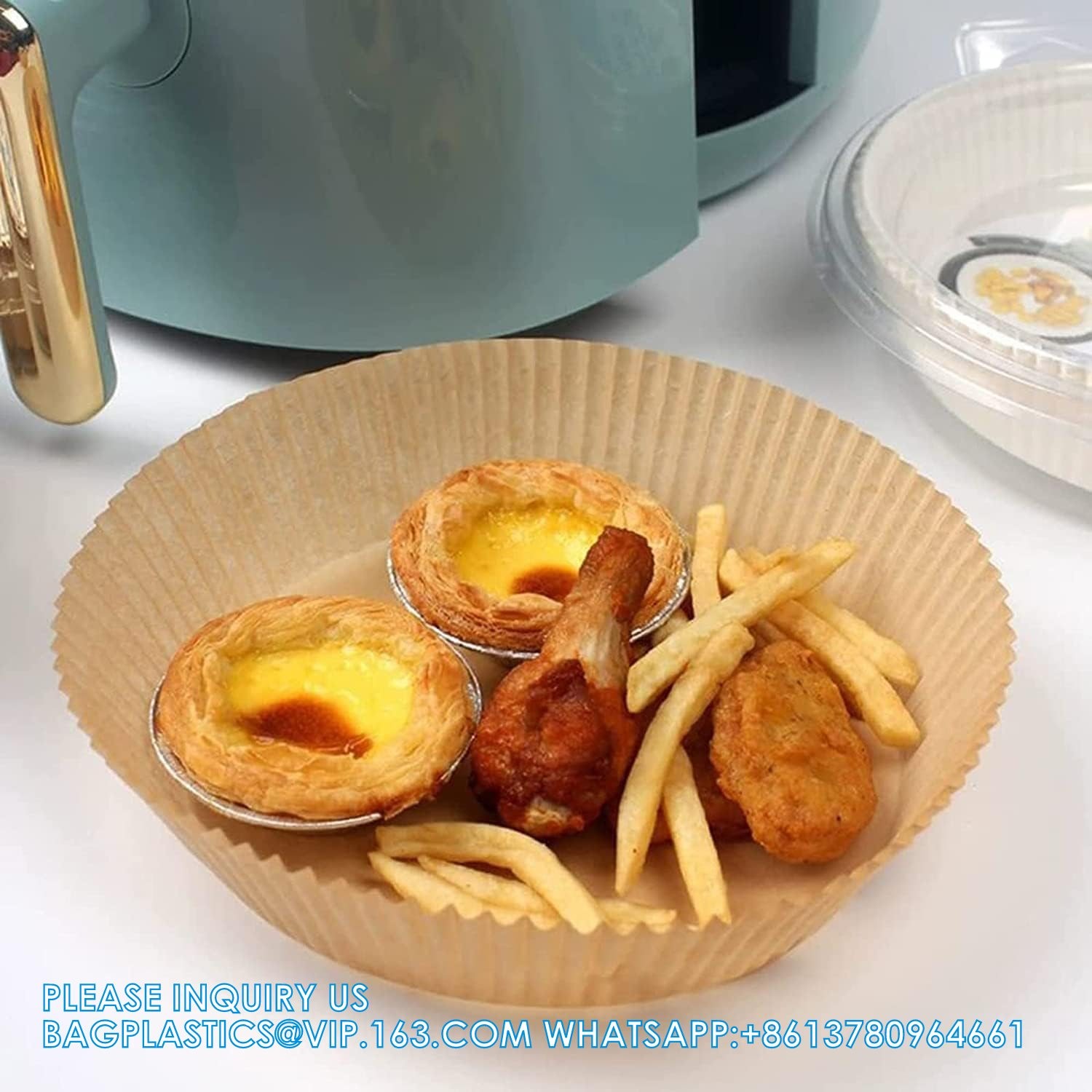 Air Fryer Paper Liners, 100PCS Non-Stick Disposable Liners, Baking Paper For Air Fryer Oil-Proof, Water-Proof
